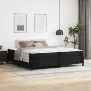 vidaXL Sängram med madrass Svart 200 x 200 cm tyg