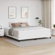 vidaXL Sängram med madrass Vit 200 x 200 cm Konstläder