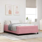 vidaXL Sängram Övrigt Rosa och vit 160 x 200 cm Sammet