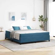 vidaXL Sängram Övrigt Mörkblå och vit 180 x 200 cm Sammet