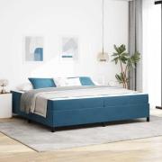 vidaXL Sängram med madrass Mörkblå 200 x 200 cm tyg