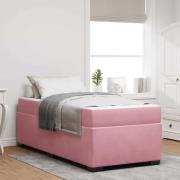 vidaXL Sängram med madrass Rosa 80 x 200 cm tyg
