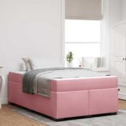 vidaXL Sängram med madrass Övrigt Rosa 120 x 200 cm Sammet