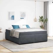 vidaXL Sängram med madrass Mörkgrå 180 x 200 cm tyg