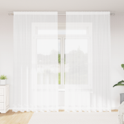 vidaXL Spetsgardin med gardiner Blommor Vit 200 x 280 cm Polyester