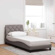 vidaXL Sängram utan madrass Taupe 90x200 cm tyg