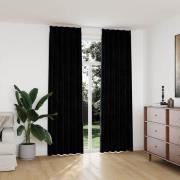 vidaXL Mörkläggningsgardiner 2 st med krokar sammet svart 140x245 cm