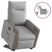 vidaXL Elektrisk reclinerfåtölj med uppresningshjälp molngrå tyg