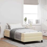 vidaXL Bäddfjäder med madrass Kräm 100 x 200 cm tyg