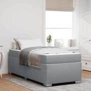 vidaXL Sängram med madrass Ljusgrå 90 x 190 cm tyg