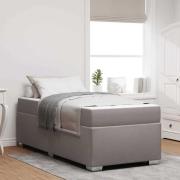 vidaXL Sängram med madrass Taupe 90 x 200 cm tyg