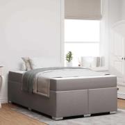 vidaXL Sängram med madrass Taupe 120 x 190 cm tyg