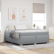 vidaXL Sängram med madrass Ljusgrå 180 x 200 cm tyg