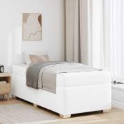 vidaXL Sängram med madrass Vit 90 x 190 cm tyg