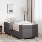 vidaXL Sängram med madrass Grå 90 x 200 cm tyg