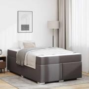 vidaXL Sängram med madrass Grå 120 x 200 cm tyg