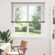vidaXL Fönsterpersienn med gardiner Manuell Silver Aluminium