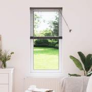 vidaXL Fönsterpersienn med gardiner Svart Aluminium