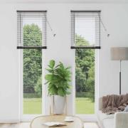 vidaXL Fönsterpersienn med gardiner Svart Aluminium