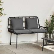 vidaXL Trädgårdsbänk Svart, Antracit Poly rattan, stål