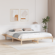 vidaXL Sängram med sängbord Brun 200 x 200 cm Brun