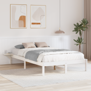 vidaXL Sängram med sängbord Vit 120 x 190 cm Vit