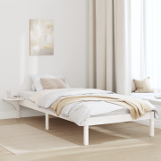 vidaXL Sängram med sängbord Vit 75 x 190 cm Vit