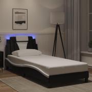 vidaXL Bed Frame "Viana" with LED without Mattress Black and White 90x...