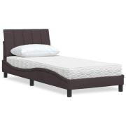vidaXL Bed with Mattress "Hanko" Dark Brown 80x200 cm Fabric