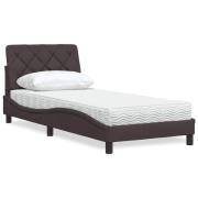 vidaXL Bed with Mattress Dark Brown 80x200 cm Fabric