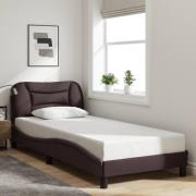 vidaXL Bed Frame without Mattress "Hvar" Dark Brown 80x200 cm Fabric