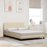 vidaXL Bed Frame without Mattress "Hanko" Cream 140x190cm Fabric