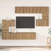vidaXL TV-bänkset Väggmonterad 8 pcs Artisan Ek Konstruerat trä