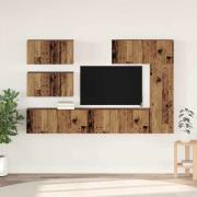 vidaXL TV-bänkset 6 pcs Gammalt trä 30.5 x 30 x 90 cm Konstruerat trä