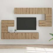 vidaXL TV-bänkset 10 pcs artisan ek 60 x 30 x 30 cm Konstruerat trä