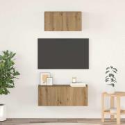 vidaXL TV-bänkset Väggmonterad 2 pcs artisan ek Konstruerat trä