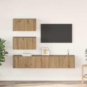 vidaXL TV-bänkset Väggmonterad 4 pcs artisan ek Konstruerat trä