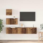 vidaXL TV-bänkset 4 pcs Gammalt trä 80 x 30 x 30 cm Konstruerat trä