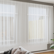 vidaXL Spetsgardin med gardiner Blommor Vit 900 x 220 cm Polyester