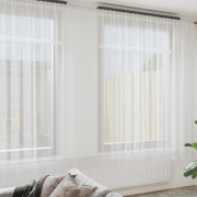 vidaXL Spetsgardin med gardiner Blommor Vit 1200 x 260 cm Polyester