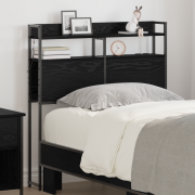 vidaXL Förvaringshuvudgavel Svart ek 80 cm Konstruerat trä