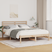 vidaXL Sängram med huvudgavel Brun 120 x 200 cm Massiv furu