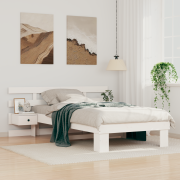 vidaXL Sängram med låda med huvudgavel Vit 80 x 200 cm Massiv furu