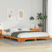 vidaXL Sängram med lagring Brun 160 x 210 cm Massivt trä