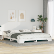 vidaXL Sängram med lagring Vit 200 x 210 cm trä
