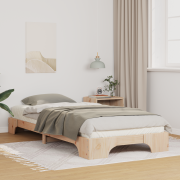 vidaXL Sängram med lagring Brun 90 x 220 cm Massiv furu