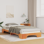 vidaXL Sängram med lagring Brun 100 x 220 cm trä