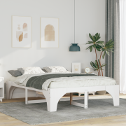 vidaXL Sängram med lagring Vit 160 x 200 cm Massiv furu