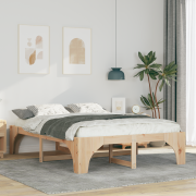 vidaXL Sängram med lagring Brun 140 x 200 cm Massiv furu