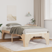 vidaXL Sängram med lagring Brun 100 x 200 cm Massiv furu